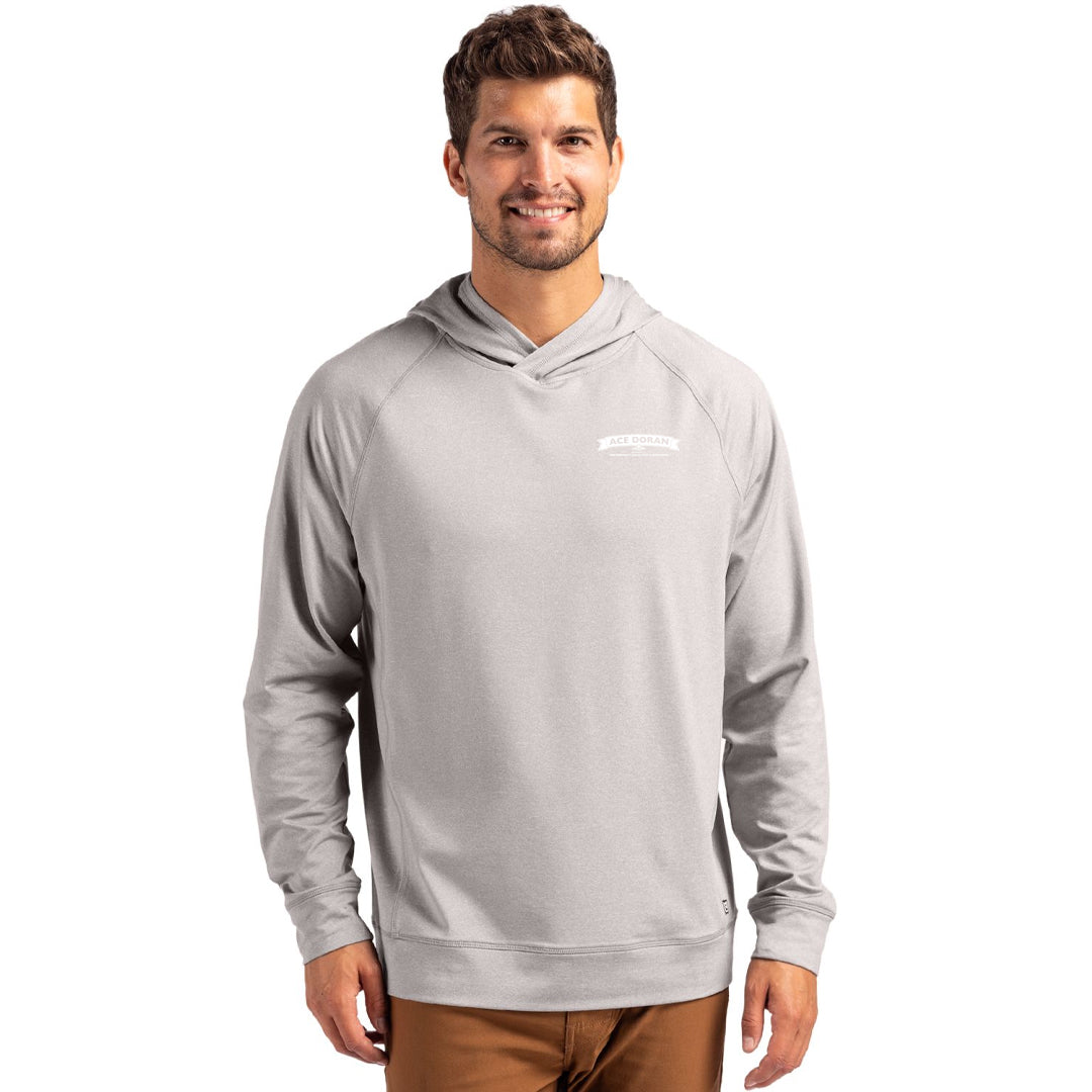 Ace Cutter & Buck Adapt Knit Recycled Mens Heathered Hooded Pullover