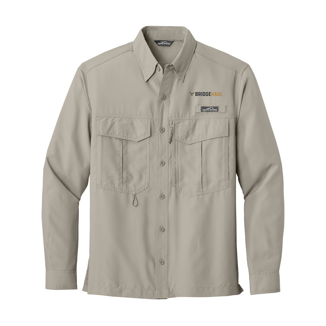 BridgeHaul Eddie Bauer® - Long Sleeve Performance Fishing Shirt