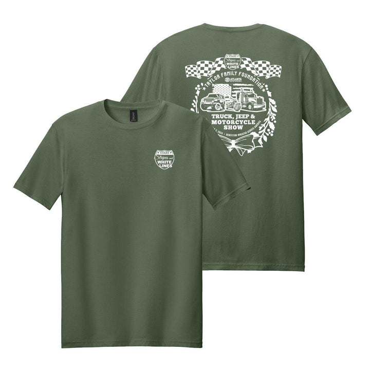 Stars, Stripes, and White Lines Tee Shirt - Proceeds go to Wreaths Across America