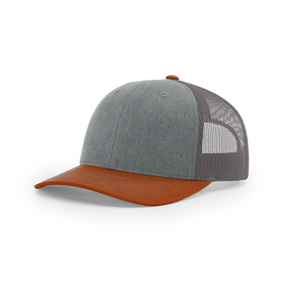 Pick A Hat Pick A Patch® - Your Richardson 112, Your Way — Heather Grey/Charcoal/Dark Orange
