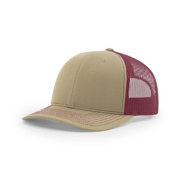 Pick A Hat Pick A Patch® - Your Richardson 112, Your Way — Khaki/Burgundy