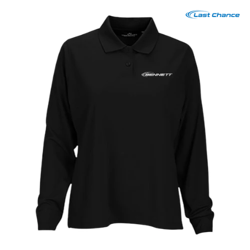 Bennett Ladies Omega Long Sleeve Solid Mesh Tech Polo
