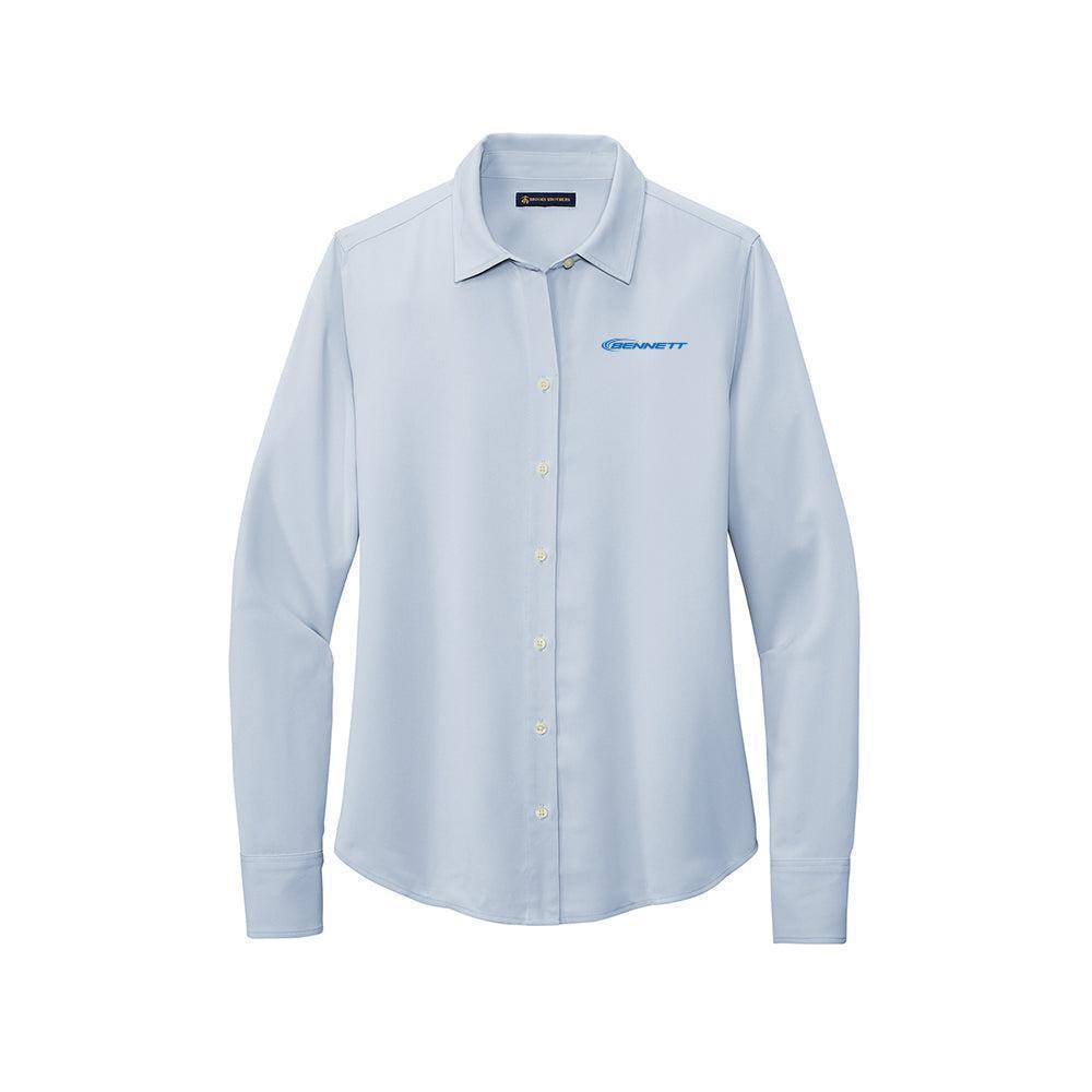 Bennett Brooks Brothers Women's Full-Button Satin Blouse