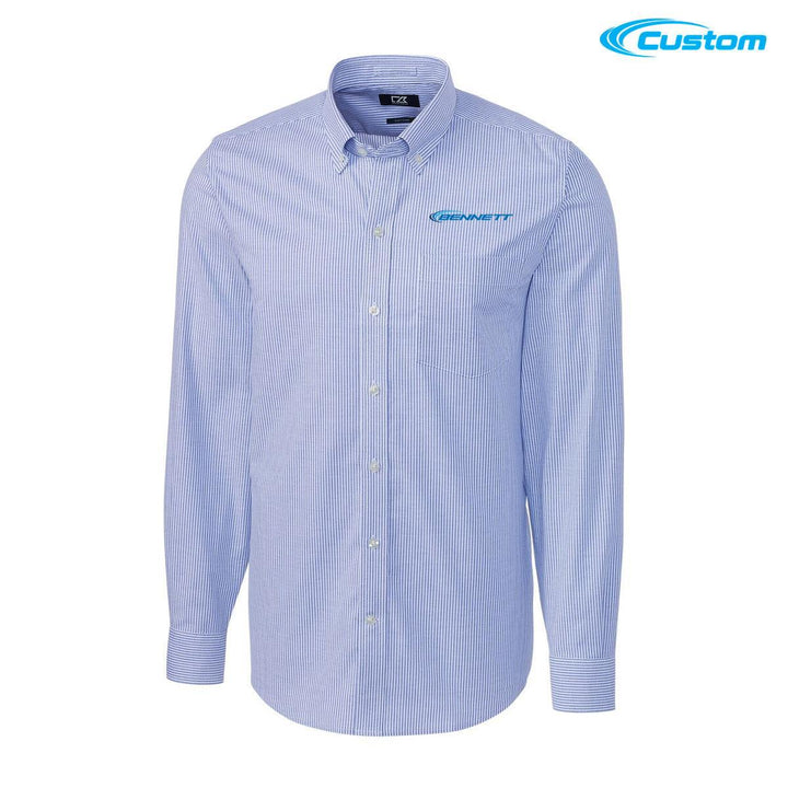 Bennett Cutter & Buck Long Sleeve Tailored Fit Stretch Oxford Stripe Mens Shirt