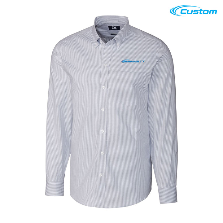 Bennett Cutter & Buck Long Sleeve Tailored Fit Stretch Oxford Stripe Mens Shirt