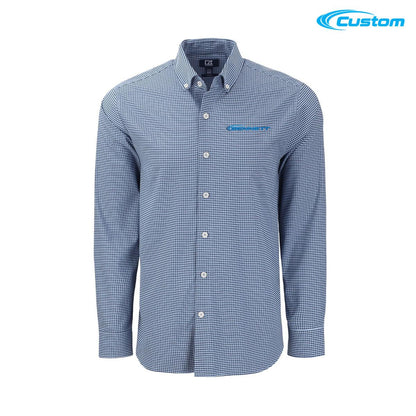 Bennett Cutter & Buck Skyline Epic Confidence Recycled Gingham Mens Long Sleeve Dress Shirt