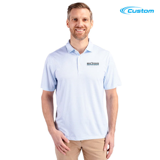 Boss Cutter & Buck Pike Eco Symmetry Print Stretch Recycled Mens Polo