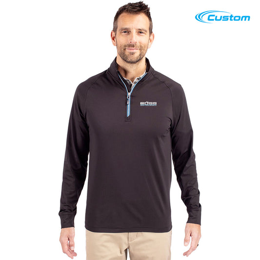 Boss Cutter & Buck Adapt Eco Knit Stretch Recycled Mens Big and Tall Quarter Zip Pullover