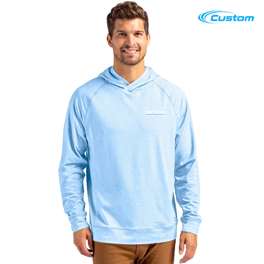 Boss Cutter & Buck Adapt Knit Recycled Mens Heathered Hooded Pullover