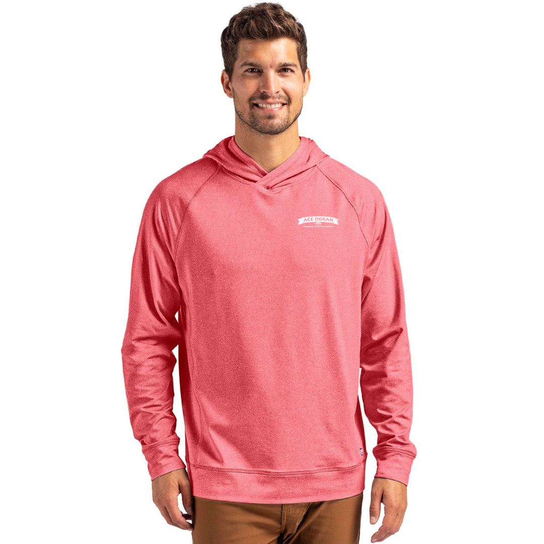 Ace Cutter & Buck Adapt Knit Recycled Mens Heathered Hooded Pullover