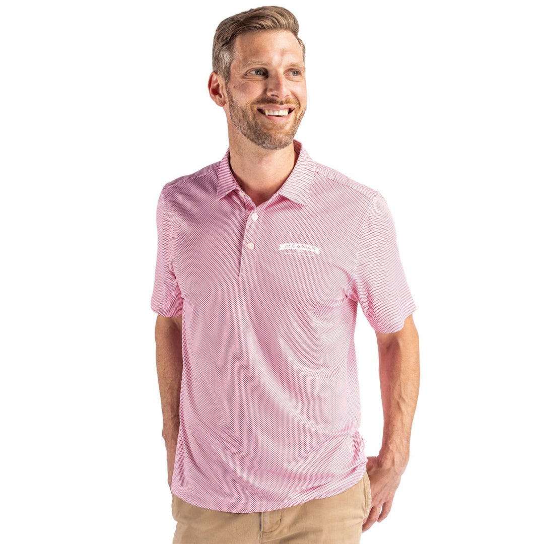 Ace Cutter & Buck Pike Eco Symmetry Print Stretch Recycled Mens Polo
