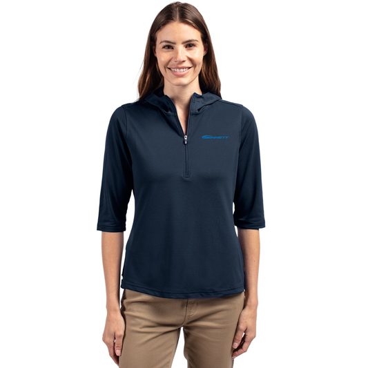 Bennett Cutter & Buck Virtue Eco Pique Recycled Half Zip Pullover Womens Hoodie