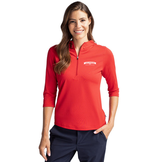 Ace Cutter & Buck Virtue Eco Pique Recycled Half Zip Pullover Womens Hoodie