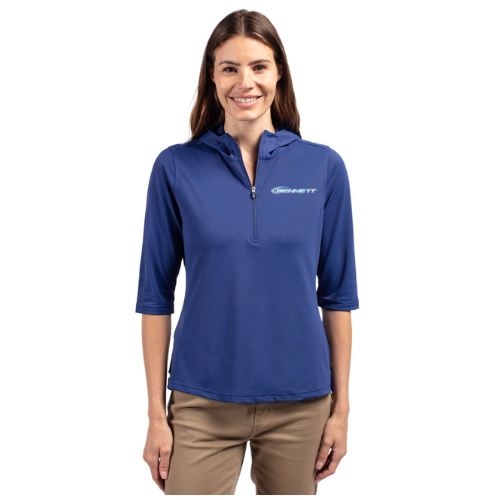 Bennett Cutter & Buck Virtue Eco Pique Recycled Half Zip Pullover Womens Hoodie