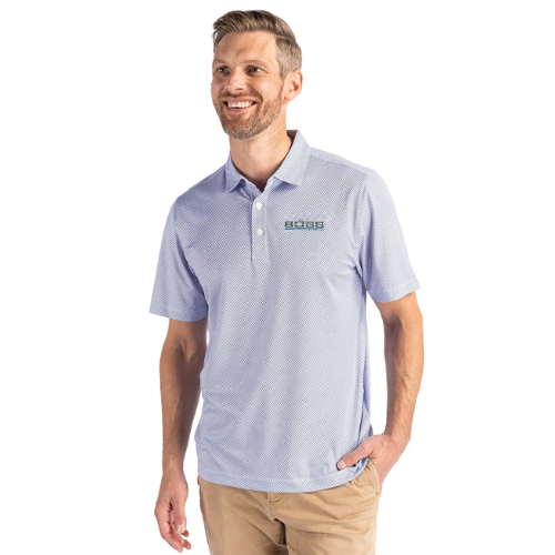 Boss Cutter & Buck Pike Eco Symmetry Print Stretch Recycled Mens Polo