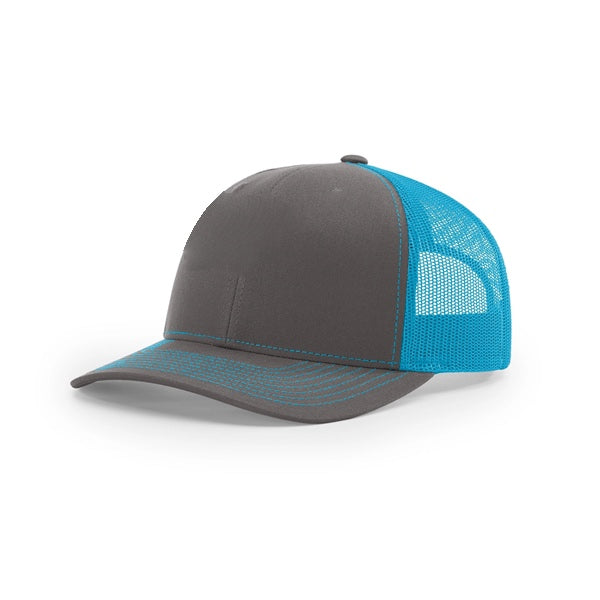 Pick A Hat Pick A Patch® - Your Richardson 112, Your Way — Charcoal/Neon Blue