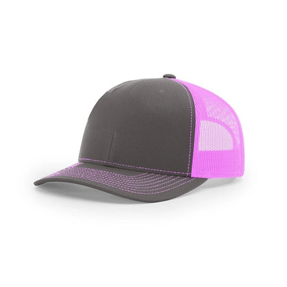 Pick A Hat Pick A Patch® - Your Richardson 112, Your Way — Charcoal/Neon Pink