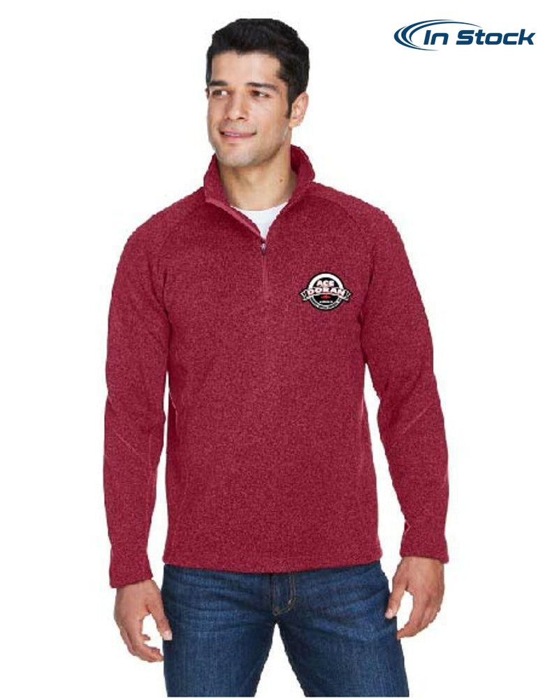 Ace Red Unisex Devon & Jones Sweater Fleece 1/4 Zip