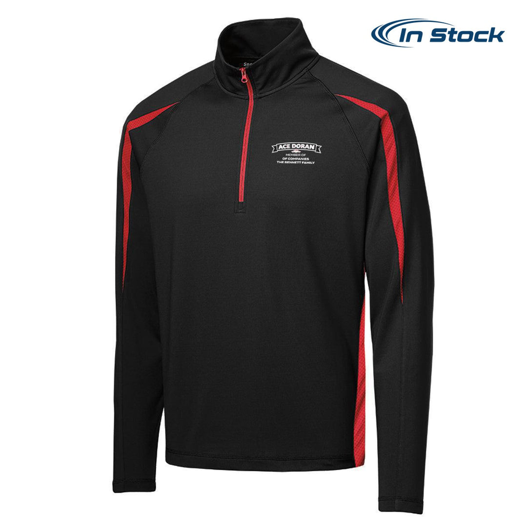 Ace Red Sport-Wick Stretch 1/2-Zip Colorblock Pullover