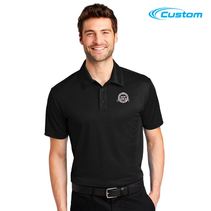 Ace Port Authority Tall Silk Touch Performance Polo - Black